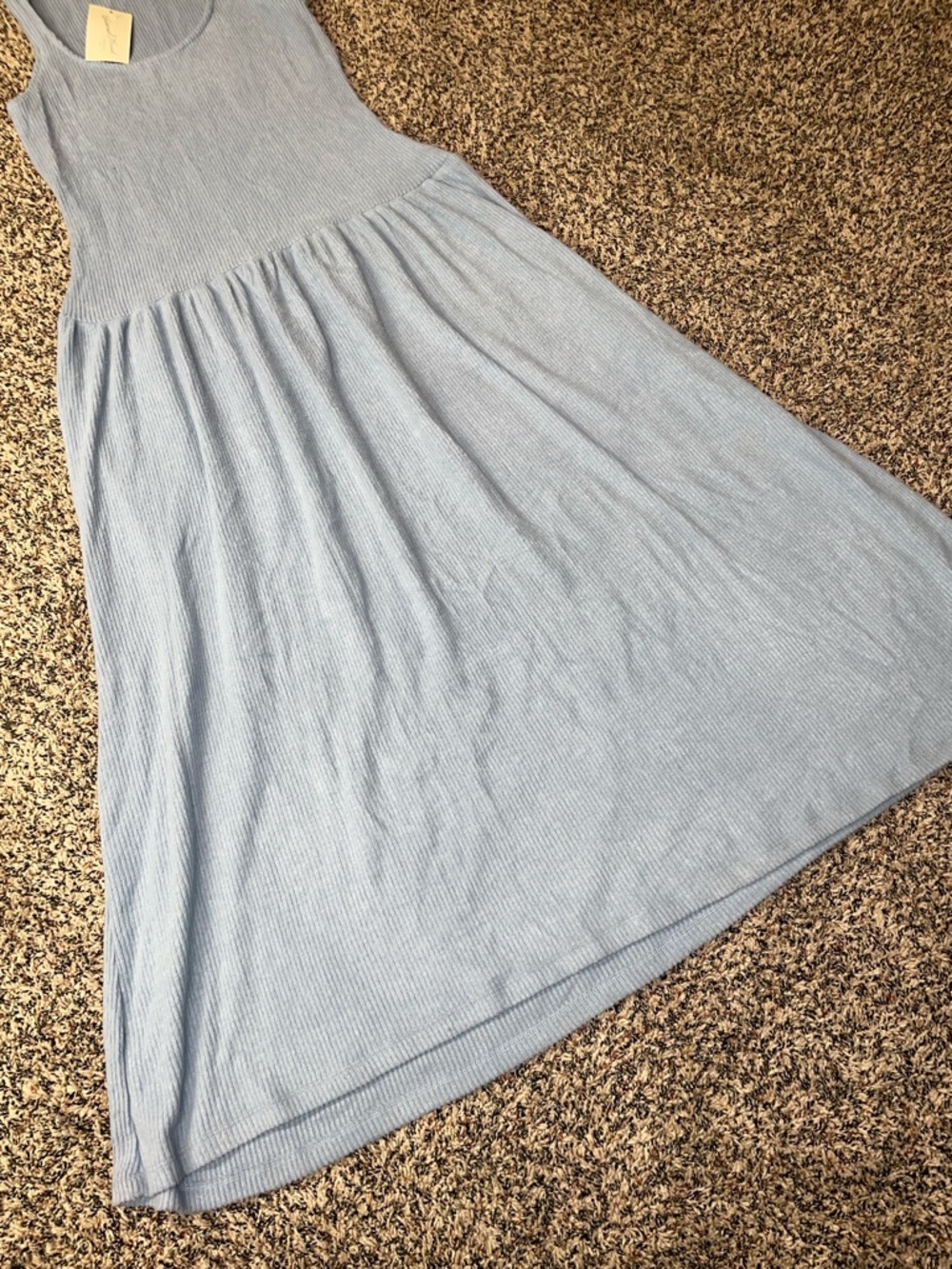 Universal Thread Women's Drop Waist Knit Midi Slip Dress XS Blue Ribbed New - Picture 4 of 6
